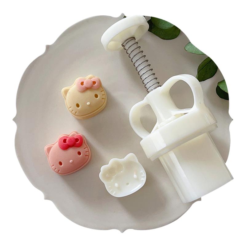 蝴蝶结KT小猫绿豆糕月饼模具