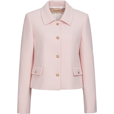 宝姿PORTSPURE女装2026早春新品箱型小香风翻领短外套