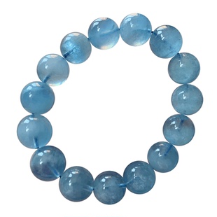 天然蓝天白云海蓝宝手串共生矿物岛屿手链绿柱石水晶饰品礼物情侣