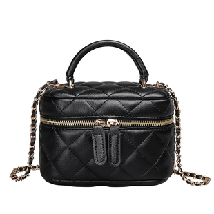 SZA小香风轻奢链条斜挎迷你小包女高级感时尚菱格手提化妆盒子包