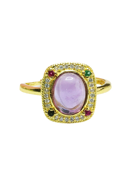 天然紫水晶戒指紫色宝石指环指圈首饰女士款礼品气质文雅大气饰品