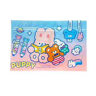 可爱圣诞可爱卡通礼物盒自封袋手提自立密封袋糖果饼干透明包装袋