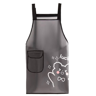 免洗TPU防水防油女围裙厨房家用水产可爱围腰理发工作服卡通厨师