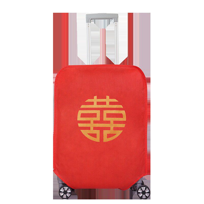 婚庆红色无纺布行李箱保护套双喜