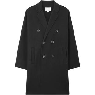 Mind Bridge冬季翻领夹克男士双排扣大衣2025年中长款毛呢外套