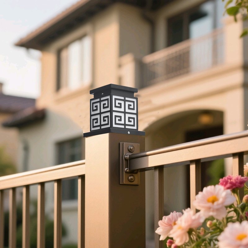 太阳能户外庭院柱头灯围栏灯护栏立柱灯80/100/120/150方管柱子灯