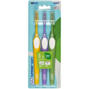 瑞典进口TEPE牙刷 软毛家庭套装儿童成人细软毛家用月子牙刷3支装