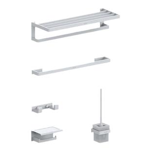 哑光白浴巾架浴室毛巾架置物架厕所马桶刷纸巾架不锈钢五金挂件