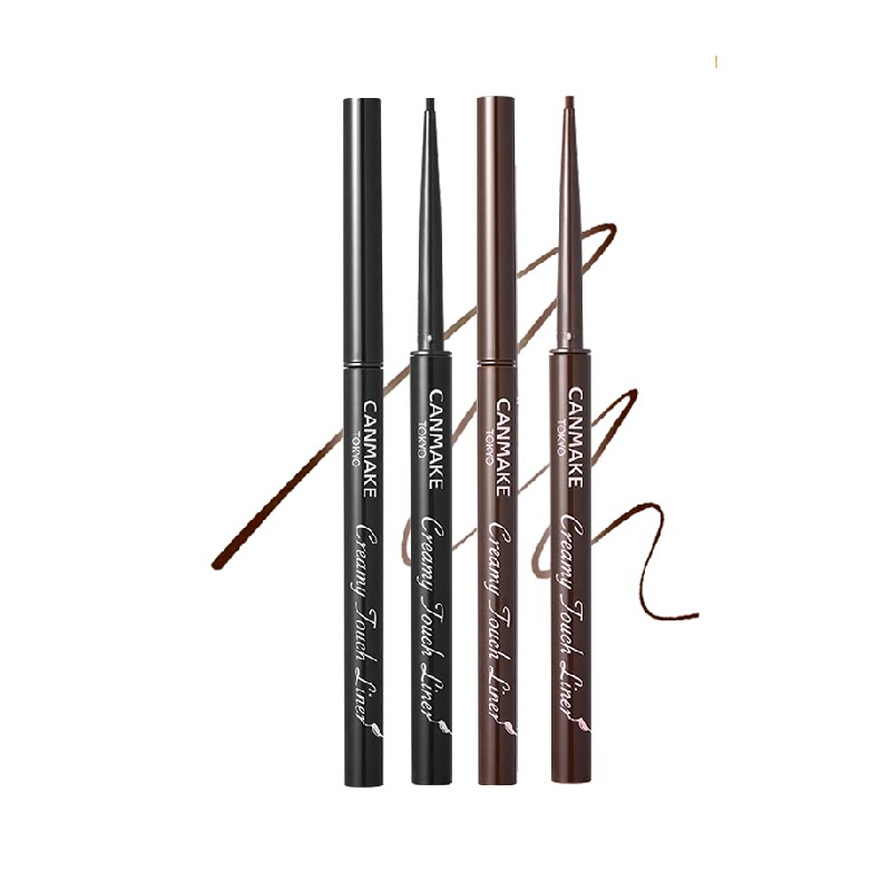 canmake/井田肯美柔滑眼线胶笔极细砍妹黑棕色持久不晕染防水正品