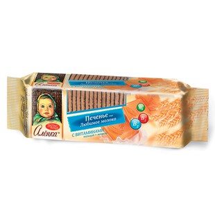 俄罗斯进口牛奶饼干娃娃头早餐饼爱莲巧牌小麦谷物饼休闲零食190g