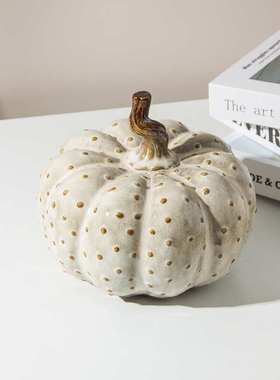 动物南瓜创意陶瓷摆件北欧办公室样板间酒柜玄关柜子软装艺术饰品