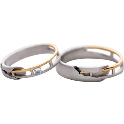 花芽原创设计情侣对戒纯银