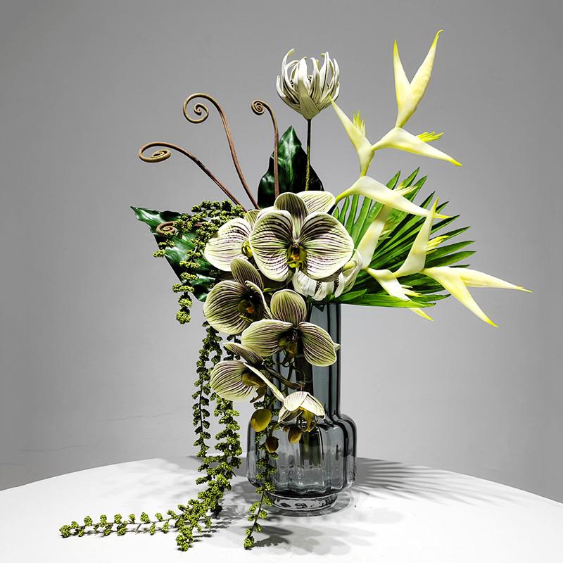 轻奢高端仿真花艺商务酒店餐桌茶几前台桌面高级感软装装饰品摆件