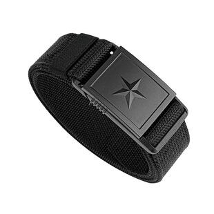 休闲百搭户外珠纹光滑尼龙编织带腰带五星合金磁力快脱扣耐磨皮带