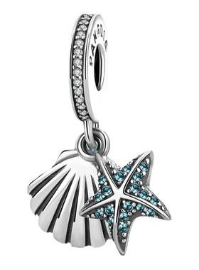 925纯银海星贝壳串饰吊坠diy配件