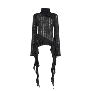 创世纪元【风气涟漪】设计感不规则荷叶边针织衫独特漂亮早秋上衣