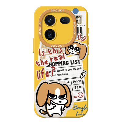 报纸比格小狗手机壳适用iqoo系列