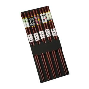 中式红檀木 5-10双防霉家庭装成人天然家用木制防滑块子 一人一筷
