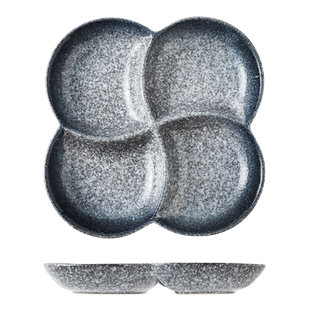 分格盘子创意陶瓷餐盘 家用餐具多味水果零食盘小吃分餐盘早餐盘