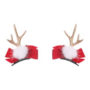 【蜜桃茶】圣诞女团 鹿角蝴蝶结发箍发夹头饰节日装扮服装配饰品