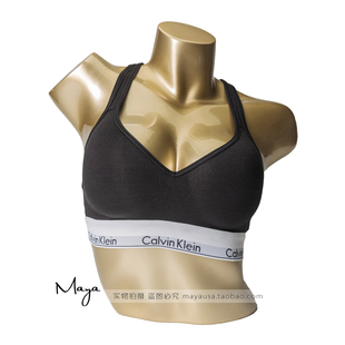 美国CK CalvinKlein女士运动内衣无钢圈带胸垫小胸聚拢文胸QF1654