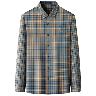 [色织格纹]梦特娇长袖格子衬衫男士25秋季休闲衬衣时尚百搭抗皱J