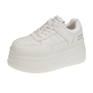 小白鞋女2025春夏新款爆款百搭今年流行的厚底网面休闲内增高板鞋