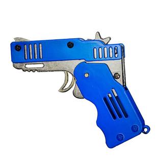 皮筋枪六连发可折叠金属打皮筋枪六一儿童节玩具手抢男孩生日礼物