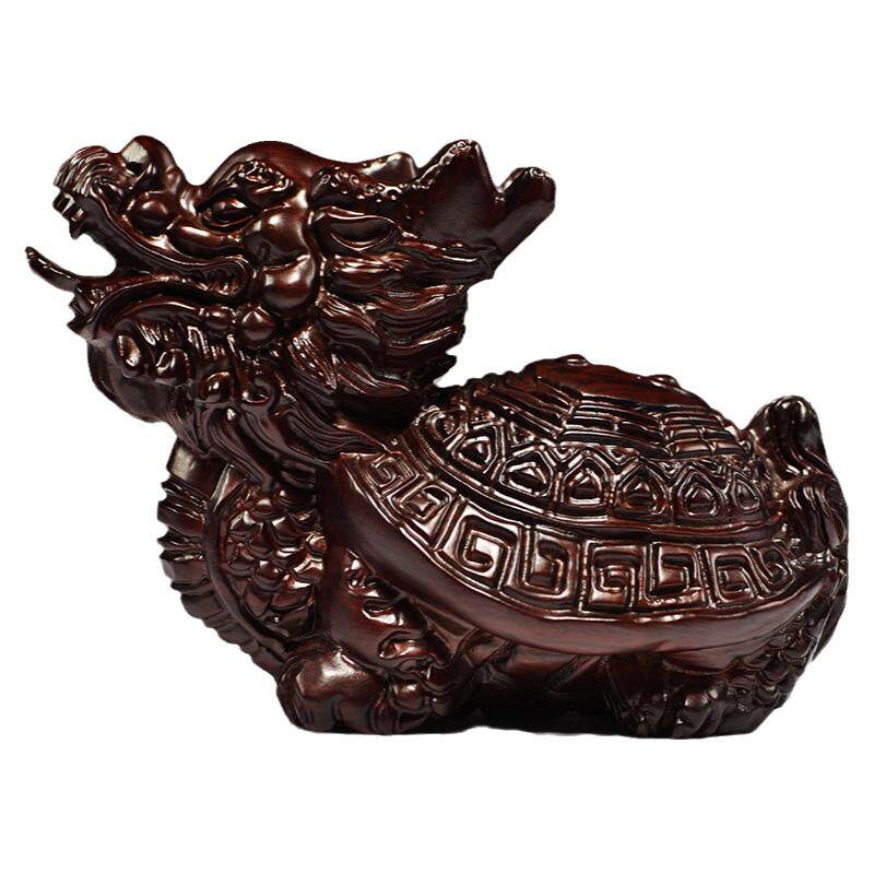 黑檀木摆件龙头龟玄武送礼工艺品