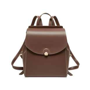 纳兰杜皮质双肩包女2025新款秋冬通勤背包小型轻便高级感小众书包