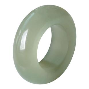 天然和田玉跑环吊坠 青白玉晴水色小平安环锁骨链 文玩手串配饰