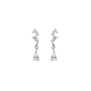 超闪简约温柔水滴耳夹无耳洞气质高级感耳坠短款日常百搭耳环流苏