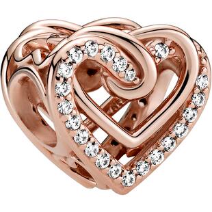 Pandora潘多拉Rose闪耀纠缠的心串饰经典心形礼物