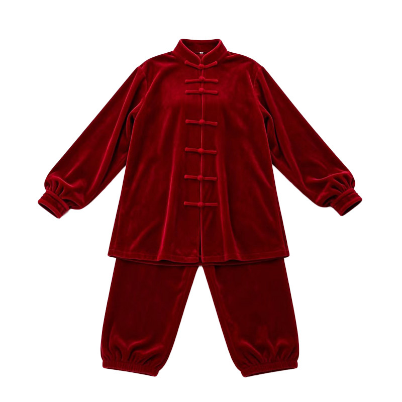 冬季加厚保暖金丝绒太极服练功服