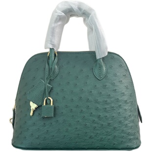 2025南非鸵鸟皮真皮24公分贝壳包单肩斜挎手拎包新款优雅百搭