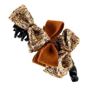 毛呢蝴蝶结香蕉夹大号发量多后脑勺盘发夹2025新款竖夹马尾夹发饰