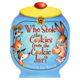 现货谁从罐里子偷走了饼干英文原版绘本 Who Stole the Cookies from the Cookie Jar抽拉纸板书儿童好习惯养成趣味故事书可爱外形
