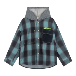 【商场同款】马拉丁儿童外套26春装新款男大童印花格子衬衫外套