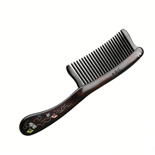 长柄黑檀插齿木梳女士长发专用头部按摩梳子创意礼物送妈妈老师