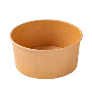 一次性纸碗牛皮纸带盖圆碗餐盒水果沙拉便当野餐打包盒加厚沙拉碗