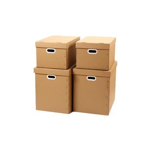 朗通纸箱 特硬加厚大号塑料扣手搬家纸箱 收纳整理财务票据物证箱