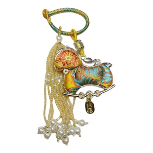 成品宋锦小马流苏挂件手工生肖马车挂钥匙扣包包挂饰古风饰品国潮