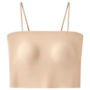 曼妮芬短款带杯垫细肩带背心无钢圈免穿文胸女速干吊带可外穿打底