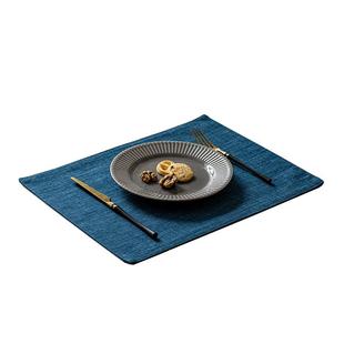 新中式棉麻餐垫喝茶茶杯布垫子隔热防烫西餐盘垫纯色大号桌垫