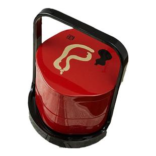 日本进口山中漆器小提盒食盒多层茶盒茶具收纳户外茶事便携提篮盒