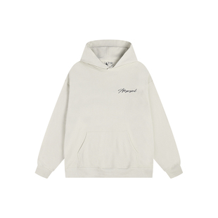 ATRY花体小LOGO刺绣连帽卫衣 秋款国潮美式重磅高街情侣长袖上衣