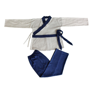 古装汉服店小二跑堂衣服茶馆话剧服饰农民粗布衫平民百姓演出服装