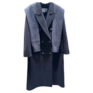 【秦岚同款C系列】正品大衣针织披肩2025冬新品绵羊毛MBE4OVC006