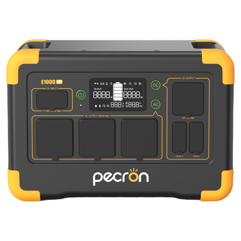 【广东知名品牌】PECRON百克龙户外移动电源220V快充E1000LFP大容量磷酸铁锂大功率1800W自驾露营备用UP