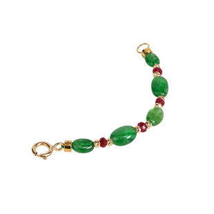 若华珠宝月遥 沙弗莱石榴石宝石项链配件18K金延长链DIY配饰定制